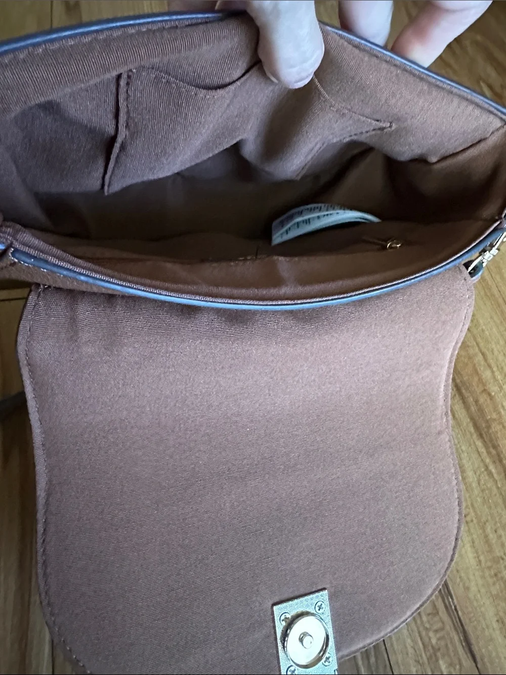 Aldo Brown Pebbled Leather Bag with Scarf-Wrapped Strap & Crossbody Strap